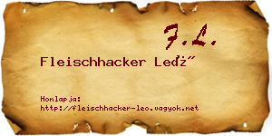 Fleischhacker Leó névjegykártya